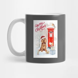 Red Cocker Spaniel Merry Christmas Santa Dog Mug